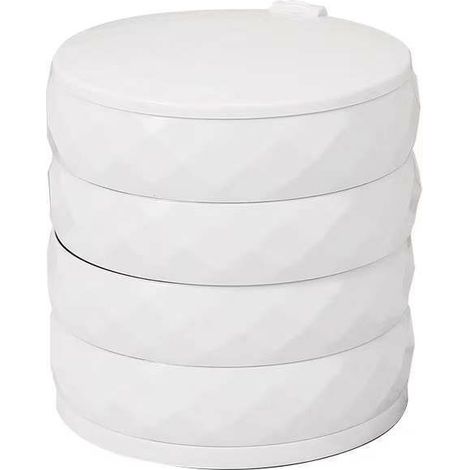 BoîTe de Rangement CosméTique Rotative Multi-Couche de BoîTe de Rangement de avec le Blanc de de Perceuse de Couvercle (1/5)