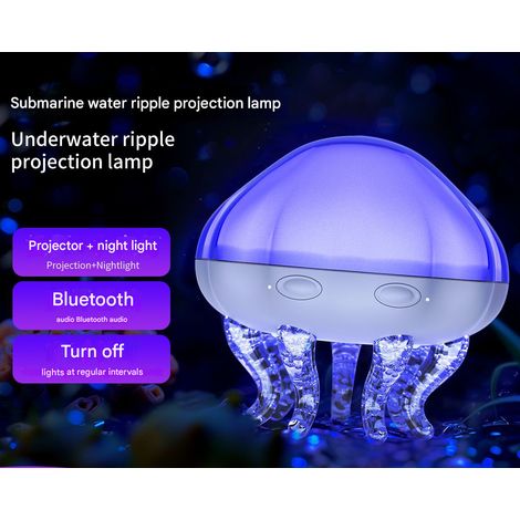 Veilleuse méduse, lumière de ciel étoilé sur l'eau, lumière de projection d'ambiance dynamique, haut-parleur Bluetooth, lumière ondulante (1/5)