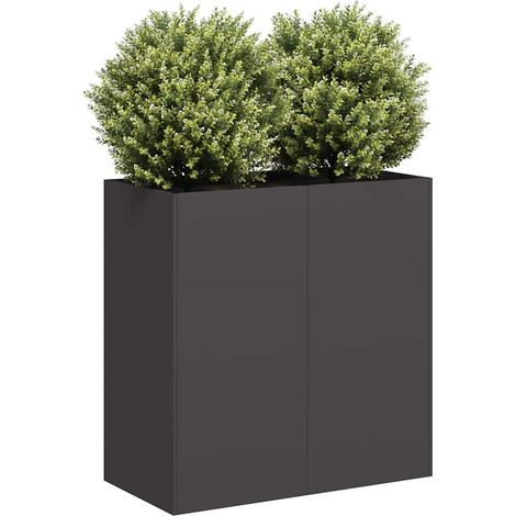 Pflanzkübel Schwarz 80x40x80 cm Kaltgewalzter Stahl