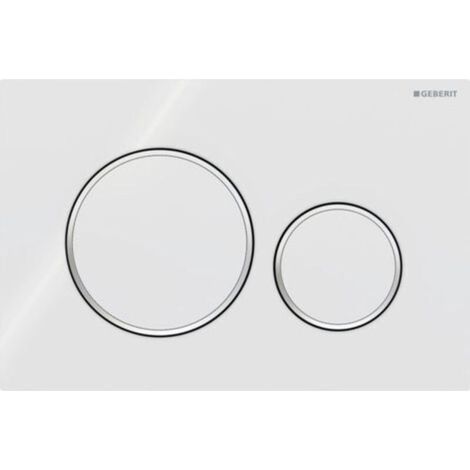 Plaque de commande Geberit Sigma20 à double chasse : blanc, chrome poli (115.882.KJ.1) (1/5)