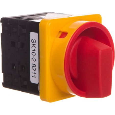 Nockenschalter 10A 0-1 3P Einbau gelb-rot SK10-2.8211P08