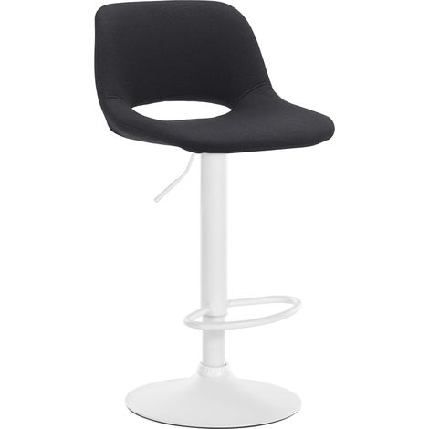 Sgabello da bar in tessuto Camden nero Metallo bianco opaco
