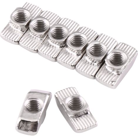 Écrou à tête marteau pour rainure en T, acier carbone nickelé, fixation profilé aluminium EU30 M415,58