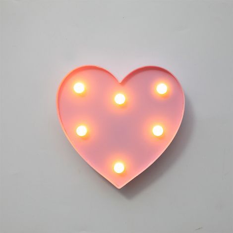 1 niedliches, batteriebetriebenes, herzförmiges Deko-Nachtlicht für Zuhause: perfekt für Wohn- oder Schlafzimmer, 16 cm, rosa (1/5)