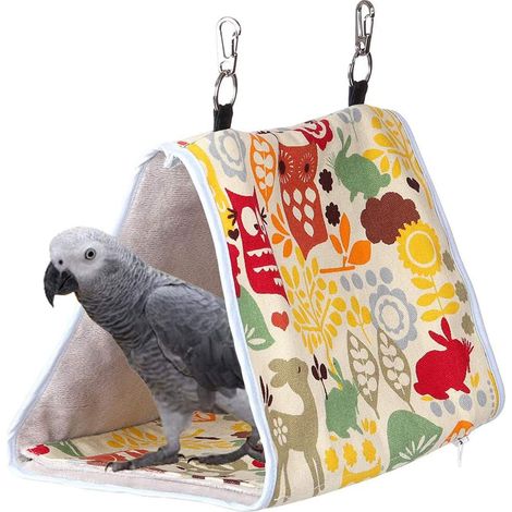 Nid Pour Oiseaux - Cabane Suspendue En Tissu Épais Avec Porte Avant Et Chaînes - Pour Perroquets Petits Et Moyens - 1 Pièce (1/5)