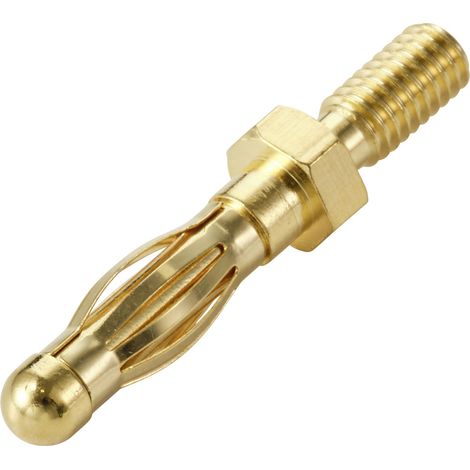TRU COMPONENTS MP-50 Lamellenstecker Kupplung, gerade Stift-Ø: 4 mm Gelbgold 1 St. Bulk