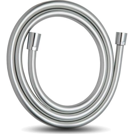 Flexible de Douche 3.0 m, Avec Protection Anti-torsion, Flexible Douche en PVC, Tuyau Douche haute Pression de Rechange, Pour Robinetterie de Salle de Bain, Argent (1/4)