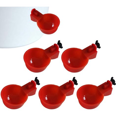 Tasses de Poulet pour l'eau - arrosoirs automatiques pour Poulet Kit d'abreuvoir pour Poulet Abreuvoir pour volailleAbreuvoir pour Poussins, Canard, Dinde ou Lapin (1/5)