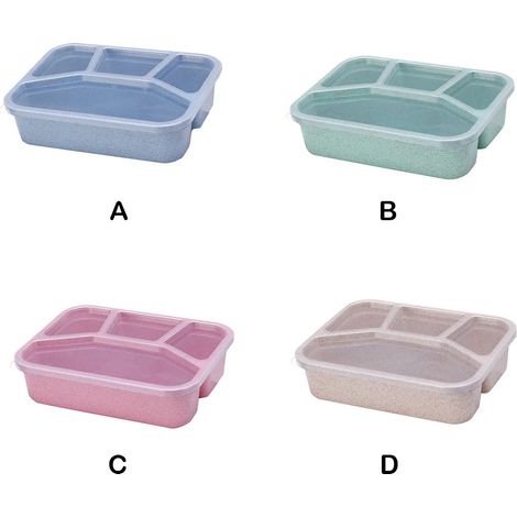 Boîte à lunch à 4 grilles Récipient alimentaire à une seule couche