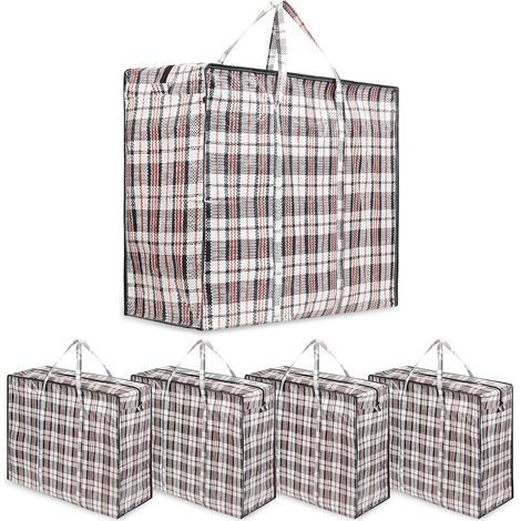 Filiyano-Grands sacs à linge zippés pour ranger vêtements, linge sale, courses - Lot de 5 (1/5)