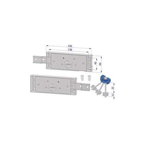 COPPIA SERRATURA LATERALE D.MAPPA PER SERRANDA C/CATENAC. PIEGATO 2235  DX/SX accoppiate KA (2235XZB4508AB3XXKA)    SECUREMME