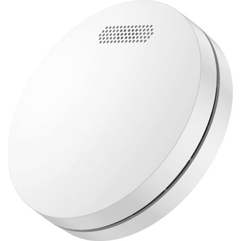 Détecteur de fumée en réseau avec Batterie de 10 Ans, Fonction de Mise en sourdine, Petite Alarme Incendie Blanche pour l'avertissement d'incendie, Alarme sonore de 85dB, 1Pièce-Crezuo