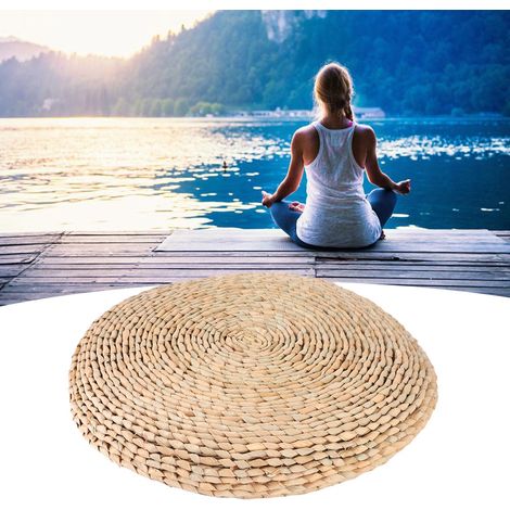Pouf en quenouilles tissé à la main, coussin de siège tatami pour yoga, balcon ou baie vitrée, décoration (1/5)