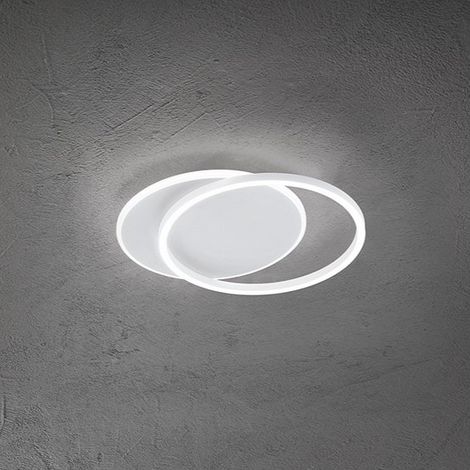 Plafoniera in alluminio colore bianco opaco Orbit d.36-39,5cm LED 43W 3000K CRI80 220-240V biemissione 3010Lm (1/4)