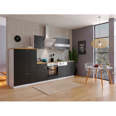 Cucina Blocco Cucina Blocco Cucina Cucina componibile Bianco Nero Malia 310 cm Respecta (1/5)