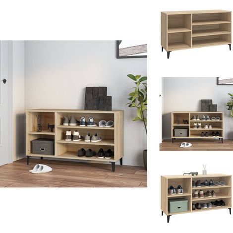 vidaXL Schuhregal Sonoma-Eiche 102x36x60 cm Holzwerkstoff (1/5)