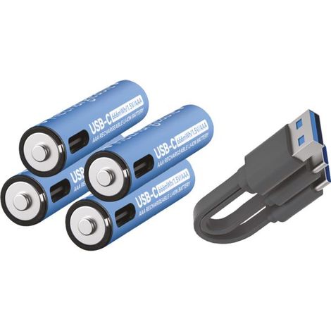 Piles Aa Rechargeables Usb-c Recharge Usb-c Directe Et Rapide - Générique