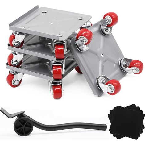 Leve Meuble Lourd avec 4 roulettes Pivotantes 360° - Capacité de Charge 600kg- Déplacement Facile Canapé, Réfrigérateur, Lit et Armoire - Système de Levage par Levier pour Mobilier (1/5)