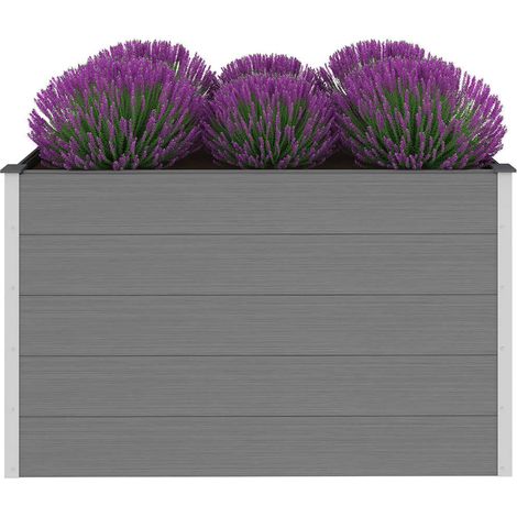 Jardinière, Pot de Fleurs d'extérieur, Lit surélevé de jardin WPC 150x100x91 cm Gris OIB7095E (1/5)