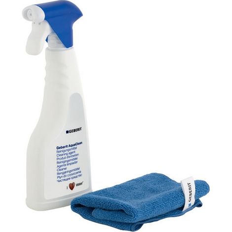 Geberit AquaClean Reinigungsset 242547001 Reinigungsmittel 500 ml und Tuch, umweltfreundlich