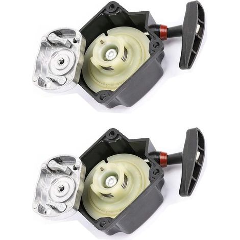 2PCS Démarreur à déchirure, remplacement à déchirure pour coupe-bordures 49 cc 52 cc, démarreur et levier pour divers coupe-bordures et tondeuses à gazon (1/4)