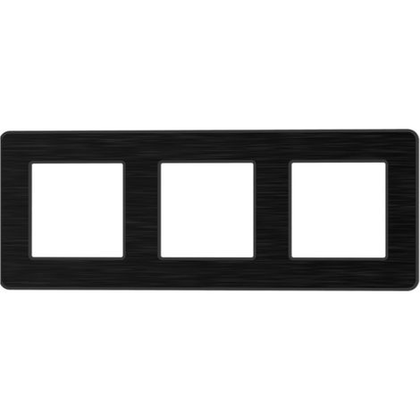 Plaque de finition triple - métal Noir - Kouro - Zenitech