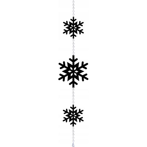 Winterliche Weihnachtsgirlande SNOW BLUST, große und kleine glamouröse schwarze Dekoration