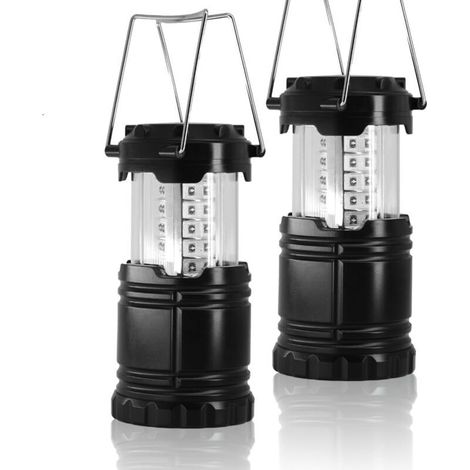 Lampe de Camping Led Pliable2 Pièces Lanterne de Camping Portable Etanche Lampe Torche Ipx5 Pour Eclairage Extérieur Camping, Randonnée, Jardin