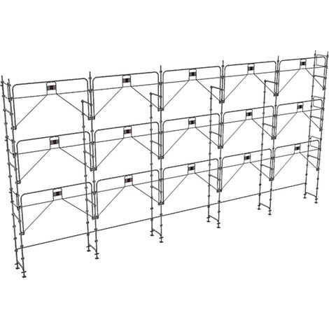 Echafaudage 128m² - Structure seule + Garde-corps - Multidirectionnel - MEKA48P-128-S