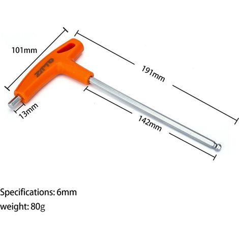 Clé Allen À T - Clé Allen Sphérique - 2 5 mm 3 mm 4 mm 5 mm 6 mm 8 mm 10 mm - Pour Réparation De Vélo Route Et VTT - Lot De 8 Pièces (1/5)