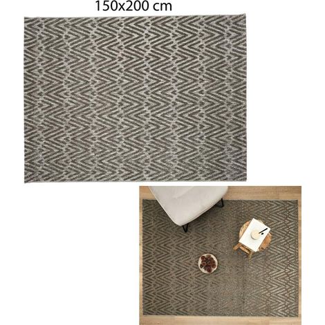 Tapis - HOME DECO FACTORY - Nairobi Relief - Blanc et Noir - 150 x 200 cm (1/4)