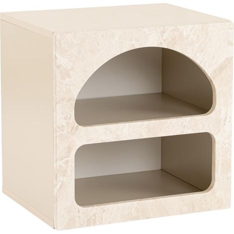 Commodine moderne gain de place avec compartiments ouverts Lorin - Beige (1/5)