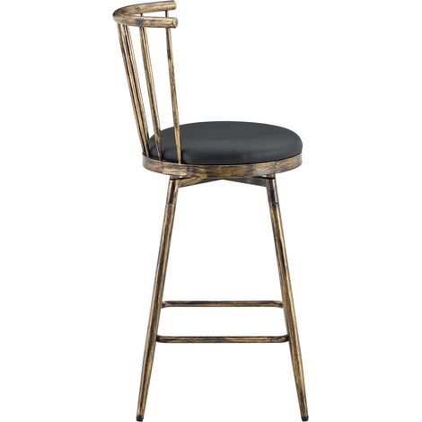Sgabello da bar in metallo stile Windsor con seduta imbottita, stile industriale (1/5)