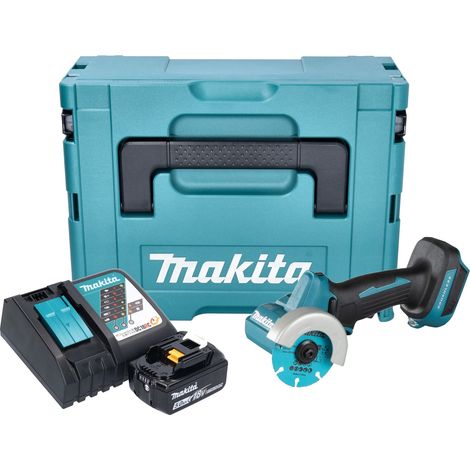 Makita DMC 300 RT1J Meuleuse d'angle sans fil 18 V 76 mm Brushless + 1x batterie 5,0 Ah + chargeur + Makpac