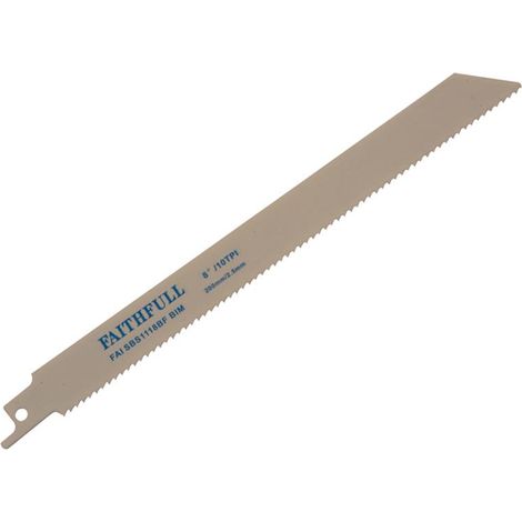 Faithfull S1118BF 200mm Bi-Metal Sabre Saw Blades 10 TPI Pack of 5 (1/2)
