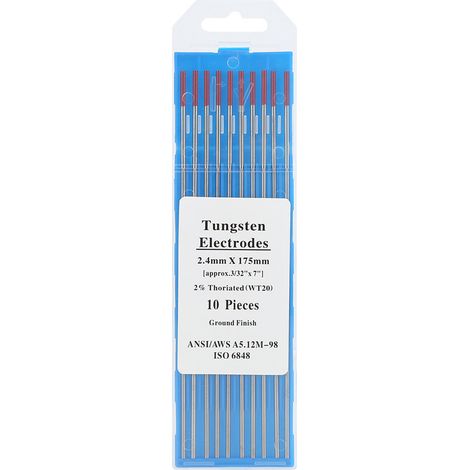 Électrode Tungstène WT20 TIG 2% Thorium Tige Professionnelle pour Machine de Soudage TIG (Ø2,4mm x 175mm) (1/5)