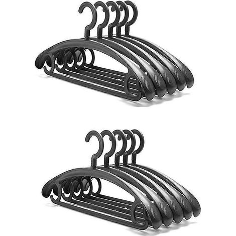 Lot de 10 cintres robustes en plastique avec crochet pivotant, cintre à épaules larges et cintre fin. (1/5)
