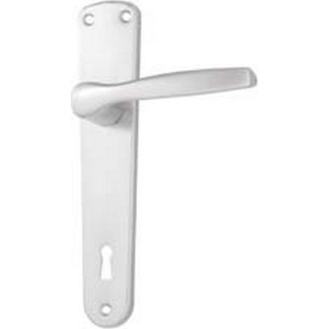 2PA MANIGLIA MODELLO "ALU" CON PLACCA IN ALLUMINIO ARGENTO mm.90 in alluminio argentato quadro maniglia mm.8 foro normale