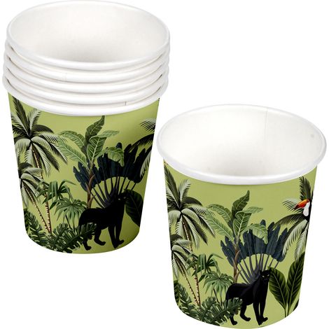 Set de 10 gobelets en carton Toucan palmeraie