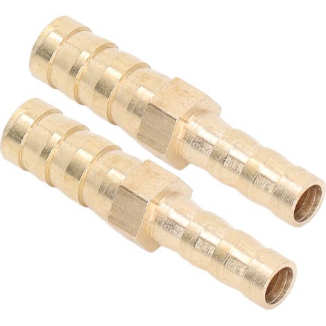 Messing-Schlauchanschluss, Sechskant-Reduzierstück 8 mm (5/16 Zoll) auf 6 mm (1/4 Zoll), Gewindeschlauchverbinder, 2er-Packung, für Schlauchverbindungen. (1/5)
