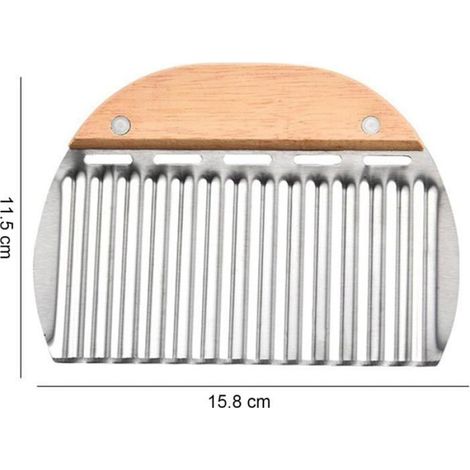 Coupe-pommes de terre, couteau à lame ondulée, coupe-frites ondulé, coupe-pommes de terre à lame ondulée en acier inoxydable (1/5)