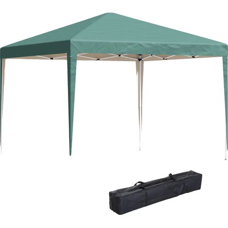 Caseta de jardín, 3 m x 3 m, protección UV, verde militar. (1/2)