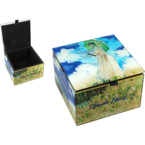 Carmani, Schmuckkästchen aus Glas - Claude Monet/Frau mit Sonnenschirm (1/5)