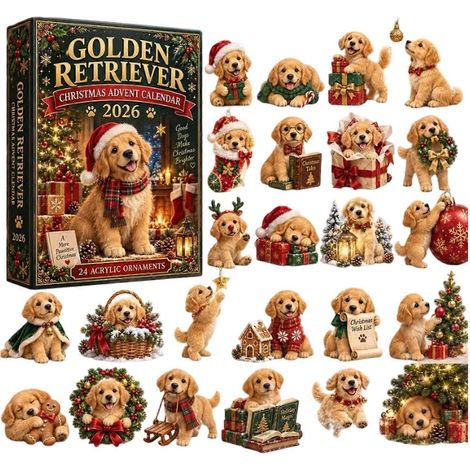 Calendrier de l'Avent 2026 Animaux – 24 jours Acrylique – Cadeau pour enfant pour sapin de Noël (J) (1/4)