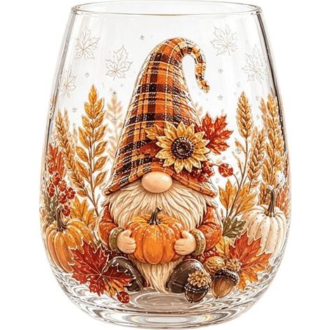 Ensemble de tasses en verre « Récolte d'automne » - Mug artistique de Noël en verre - E - 301-400 ml