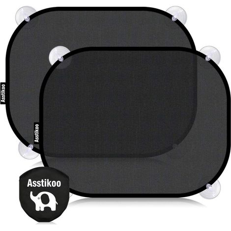 Sonnenschutz Auto Baby 2 Stück UV-Schutz UPF50+ 45x35,5cm mit Saugnäpfen (1/5)
