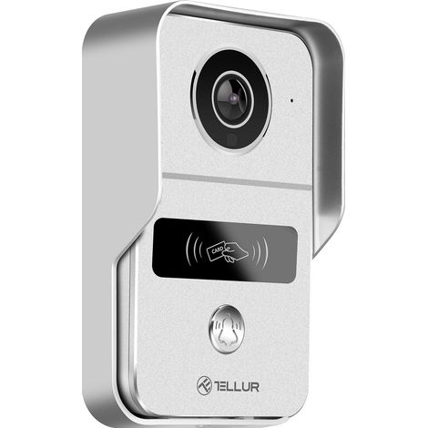 Videoportero inteligente WiFi Tellur 1080P, función de desbloqueo, timbre interior, gris (1/3)