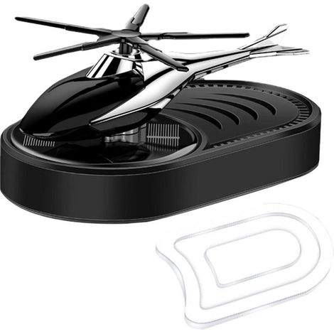 Pot de senteur solaire de voiture-énergie solaire-rotation hélicoptère design diffuseur d'aromathérapie pour huiles essentielles, rotation voiture diffuseur de parfum ornement,Noir (1/3)