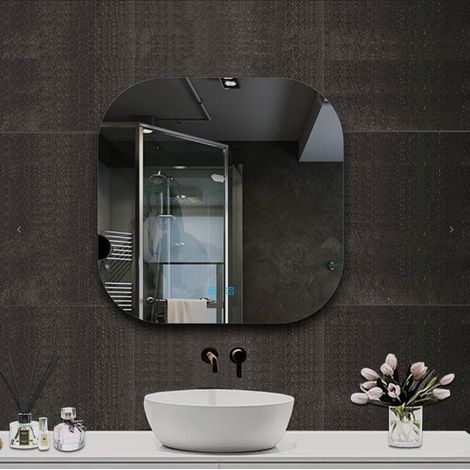 OCEAN Specchio da bagno 80x80cm con LED,3 colori,Dimmerabile, Antiappannamento,Memoria,IP44, Vetro HD (1/4)