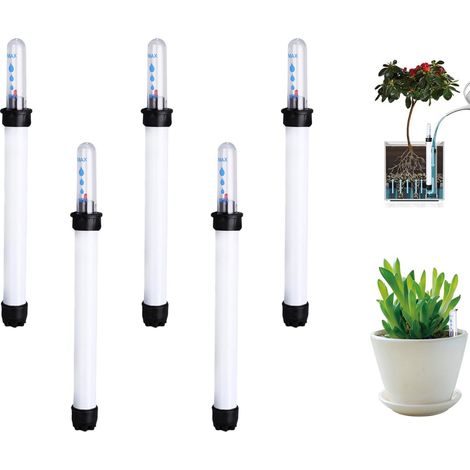 Indicador de riego para plantas de interior (5 unidades), indicador de nivel de agua, comprobador de humedad, apto para macetas, jardines, terrenos agrícolas, etc. No requiere electricidad.
